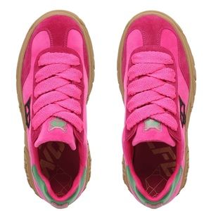 Pink and Green platform sneakers, NAKED WOLFE brand, size 8